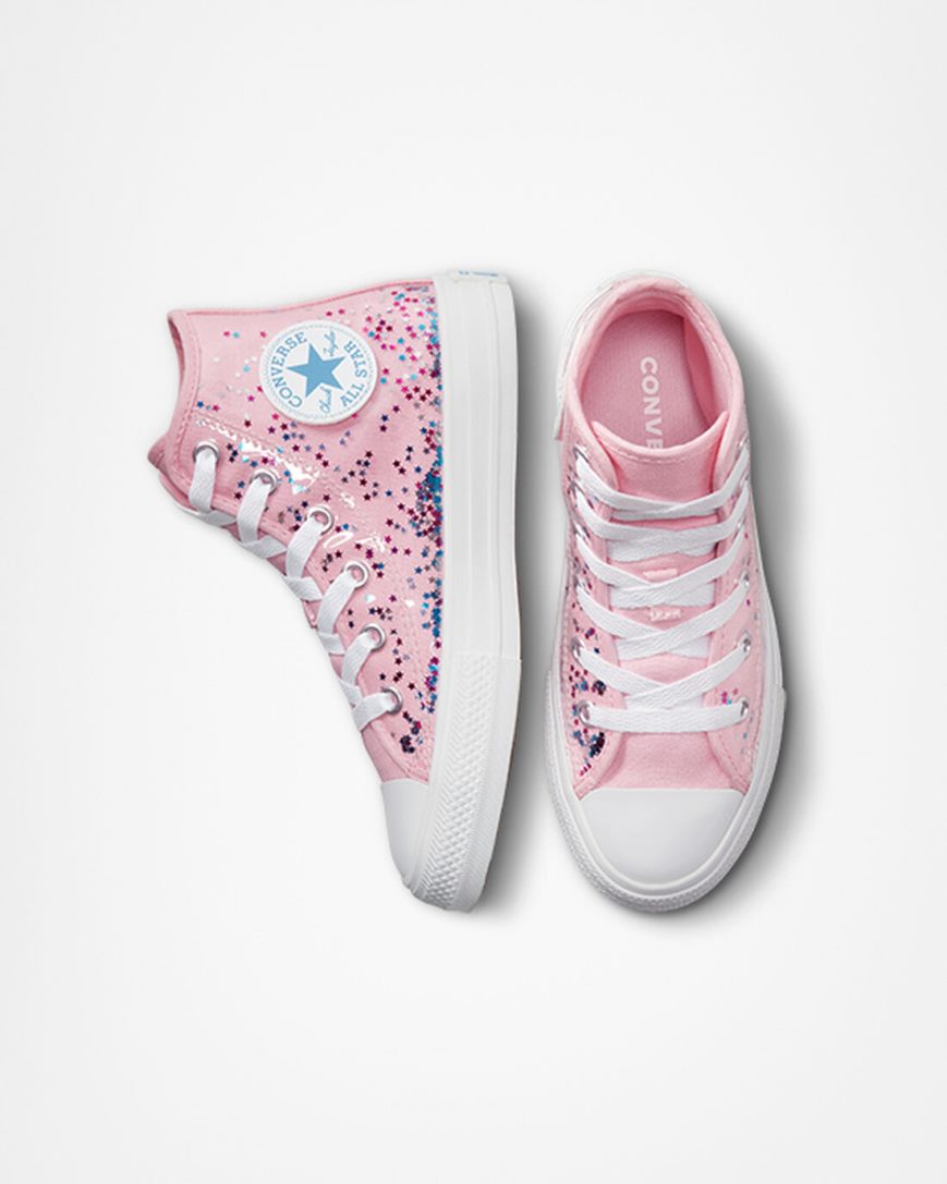 Tenis Converse Chuck Taylor All Star Encapsulated Glitter Cano Alto Menina Laranja Rosa Azuis | PT U0573T9